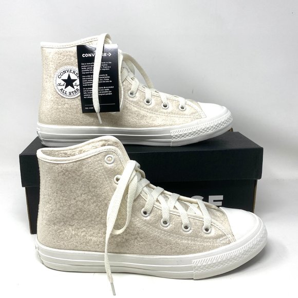 Converse Chuck Taylor Shoes Women’s AS High Top Egret Canvas Sneakers 669307C - Picture 3 of 9
